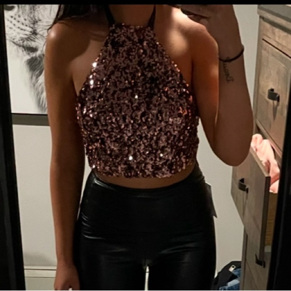 Sparkle halter crop top